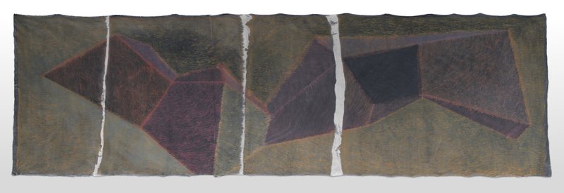Bigger than—Darks No 2, 2023, acrylic on canvas, 148 × 475 cm