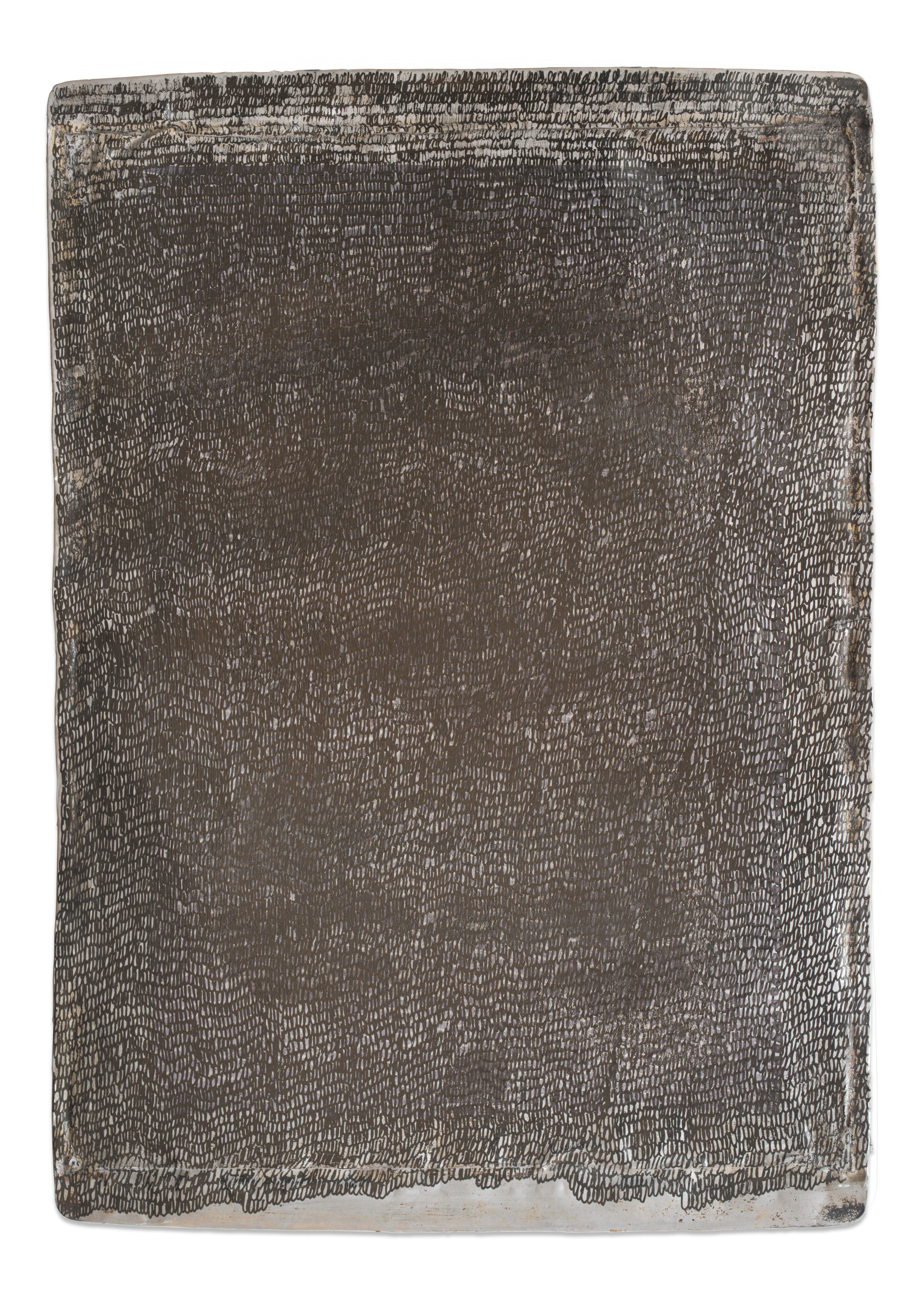 Score No2508, 2025, ink on aluminium, 46 × 33 cm