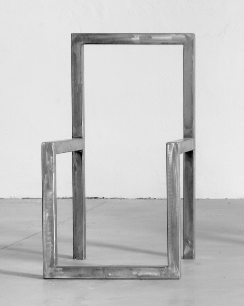 Almost Chair, 2012, handbrushed steel, 80 × 40 cm